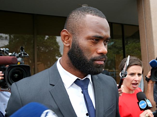 Semi Radradra arriving at Parramatta local court.