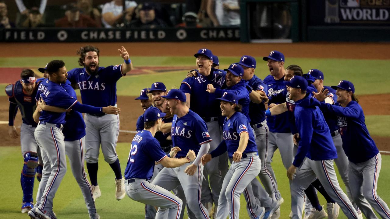 Pandemonium after the win. Photo by Sean M. Haffey/Getty Images