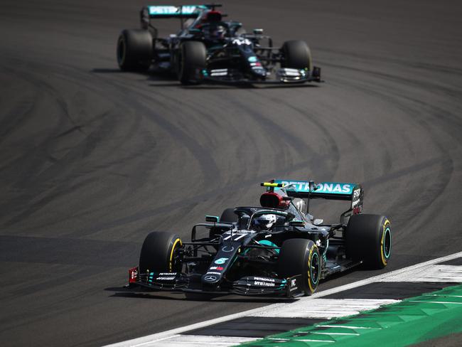 The Mercedes cars of Valtteri Bottas and Lewis Hamilton both struggled with tyre trouble. Picture: Getty Images