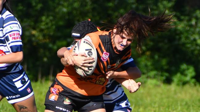 The Herbert River Crushers Women’s team drew 20-20 with Townsville Brothers in a hard-fought contest in Ingham on Saturday. Picture: Cameron Bates