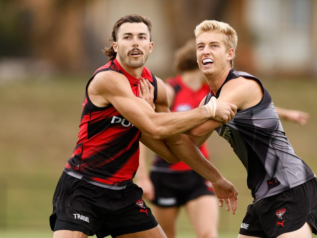 Will Sam Draper recommit to the Bombers? Picture: Michael Willson/AFL Photos via Getty Images.