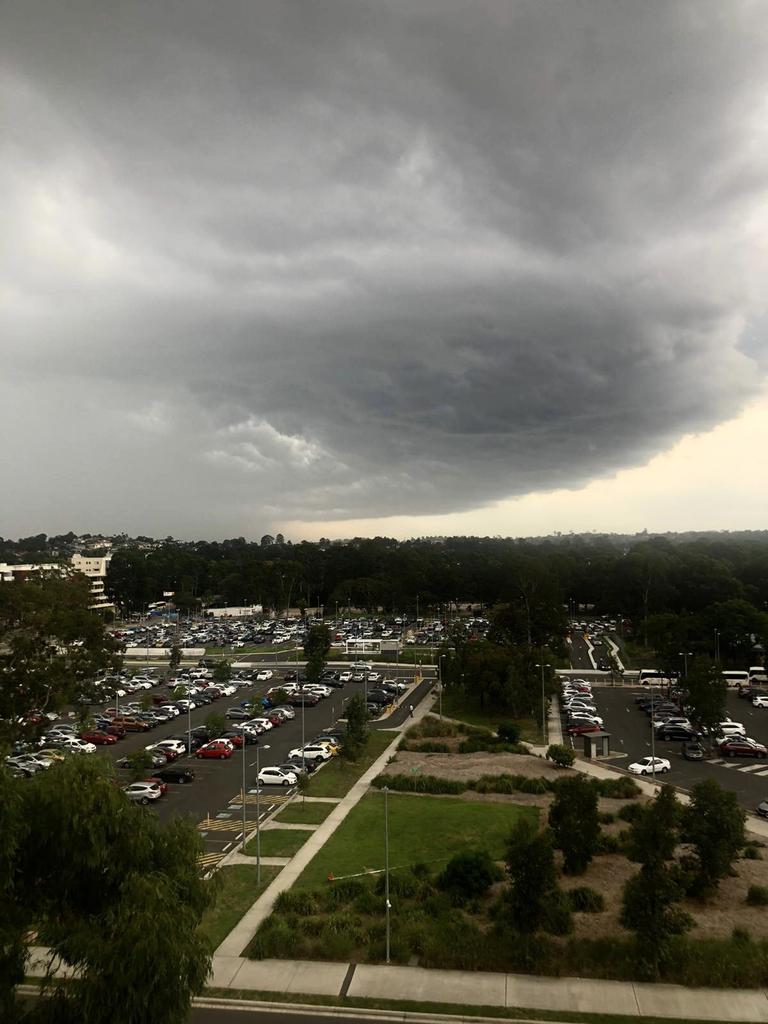A big storm captured rolling in across Westmead Hospital. Picture: WestSydHealth
