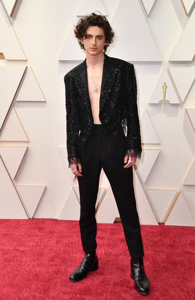 US-French actor Timothee Chalamet attends the 94th Oscars. Picture: ANGELA WEISS / AFP