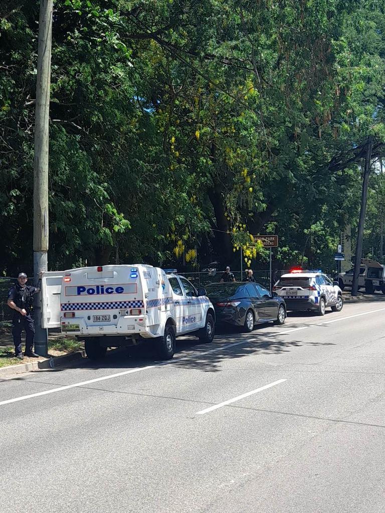 Police respond to a serious incident in Mundingburra. Picture: Shae Belplate.