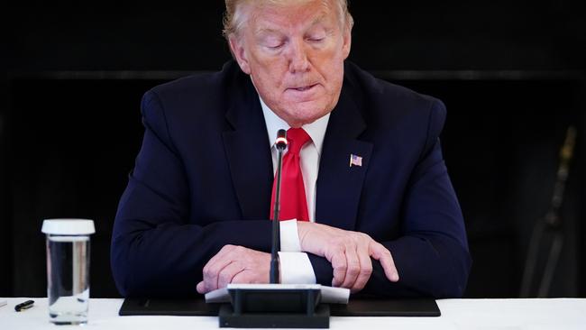 US President Donald Trump speaks during a meeting with industry executives in the State Dining Room of the White House. Picture: AFP