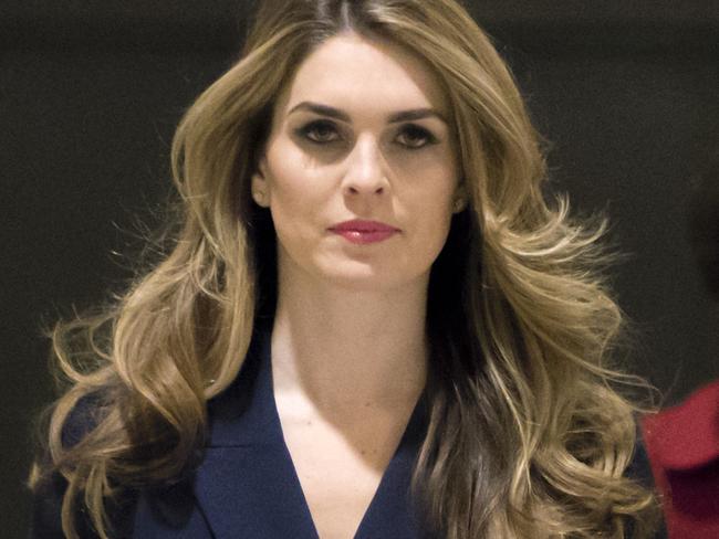 In this Feb. 27 2018 photo, White House Communications Director Hope Hicks, one of President Trump's closest aides and advisers, arrives to meet behind closed doors with the House Intelligence Committee, at the Capitol in Washington. (AP Photo/J. Scott Applewhite)