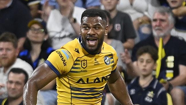 Maika Sivo scored the try that put Parramatta in front late in the game. Picture: Ian Hitchcock/Getty Images