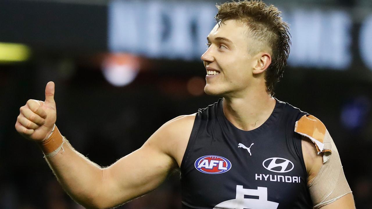 Thumbs up if you had a blinder in win. Patrick Cripps was in everything for the Blues. Picture: AFL Photos/Getty Images