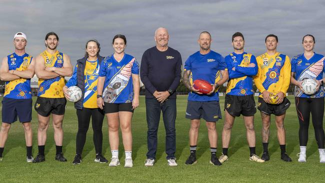 North Shore Football Club’s Will Milsome, Jacob Sammut, Abbey Watt, Edwina Wilkens, Maryian Szponar, Mark Hounslow, Harry Purcell, Brad Tregenza and Eliza Kramer. Picture: Phil Yeo