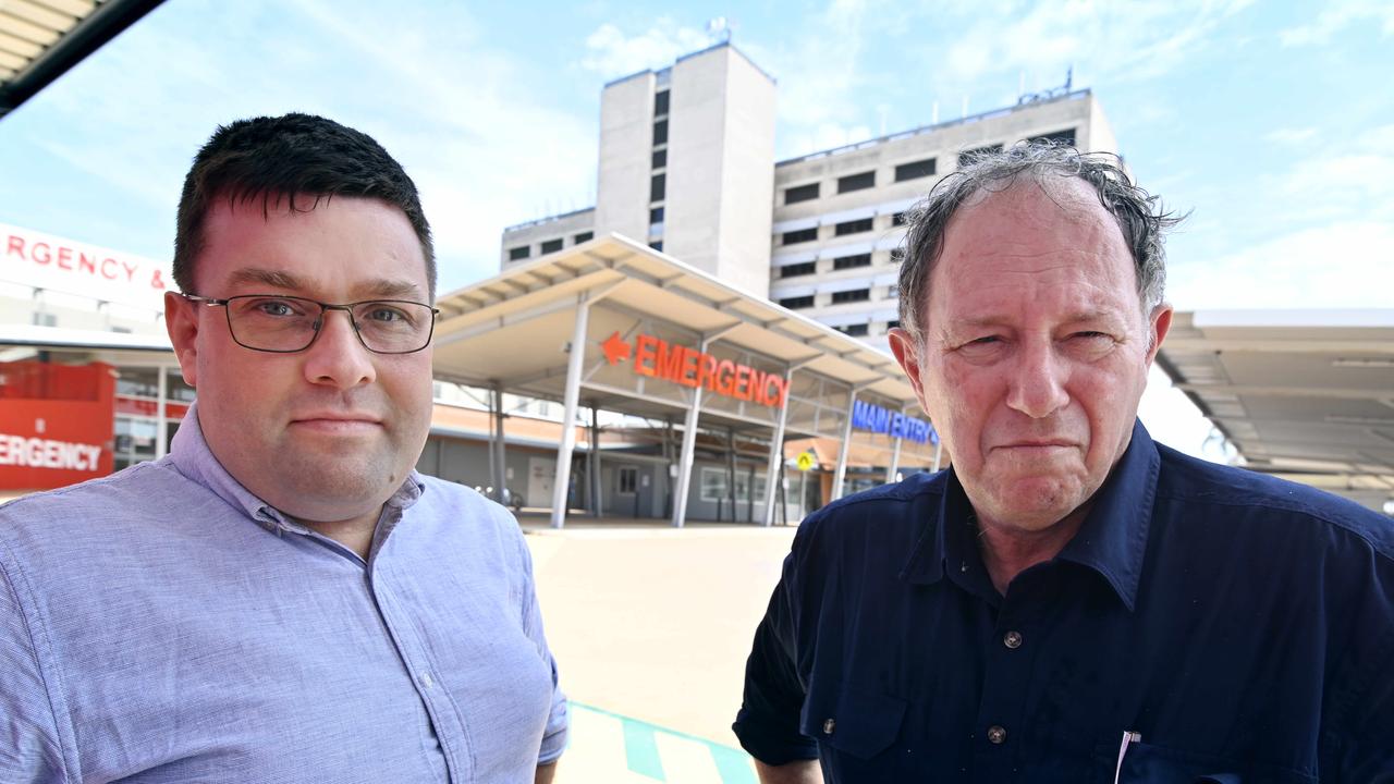 ASMOF president Dr Thomas Fowles President and the AMA NT’s president Associate Professor Rob Parker at the Royal Darwin Hospital. Picture: Julianne Osborne