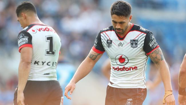 Shaun Johnson and the Warriors fell off against the Titans. Picture: Getty Images