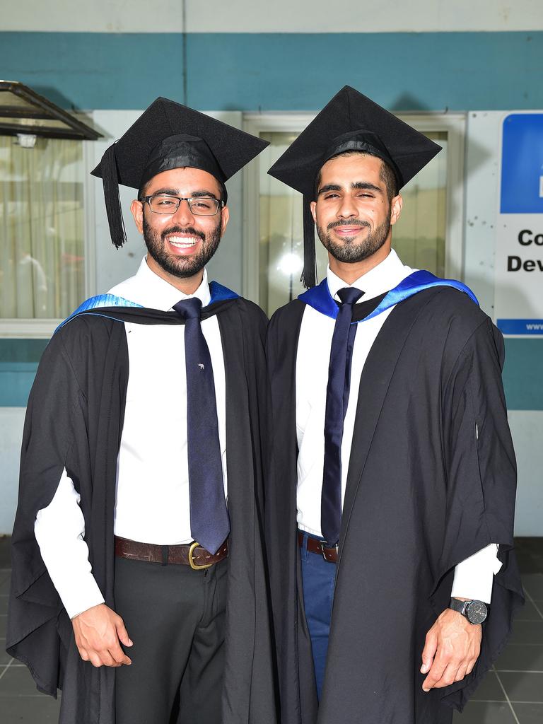 Gar Singh and Rajdeep Buttar. JCU graduation ceremony for College of Public Health, Medical and Veterinary Sciences and College of Medicine and Dentistry. Picture: Shae Beplate.