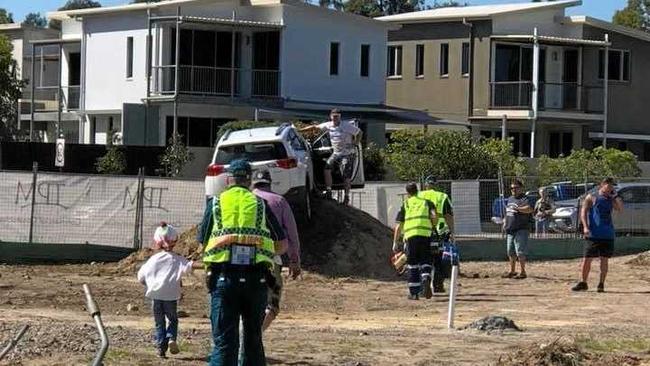 A man was transported to the Sunshine Coast University Hospital with a chest injury following a crash at Tewantin this morning.