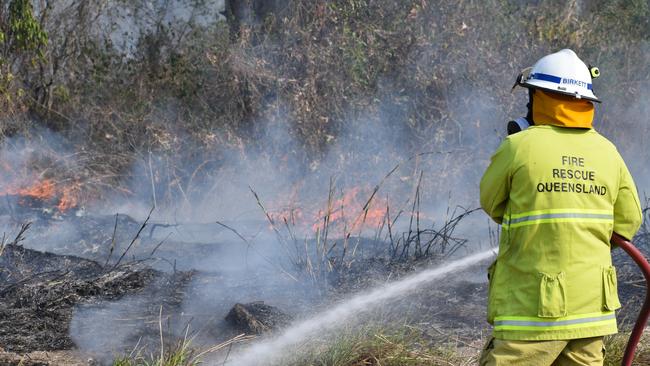 Queensland Fire and Emergency Services, including Rural Fire Service crews, contained a 20ha vegetation fire at Hay Point on Tuesday November 24. Generic QFES, RFS, firefighter. Picture: Zizi Averill