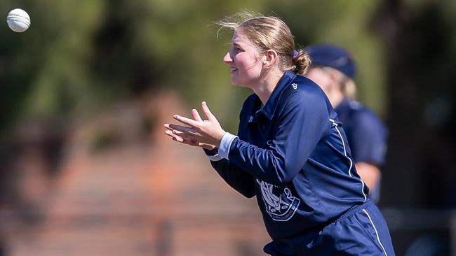 Carlton’s Katia Jomini led all women’s one-day bowlers. Picture: Cath Coady