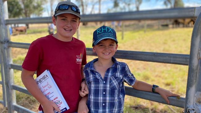 Tom, 11 and Jack,9, Stirling from Avenel were part of the big crowd at the Injemira bull sale at Book Book.