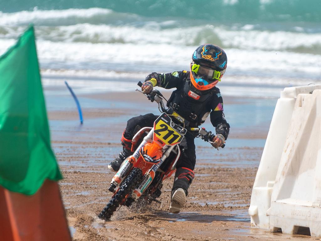 Max Berrnett at Motorcycle Beach Races at Grasstree Beach Sunday 27 August 2023 Picture: Michaela Harlow