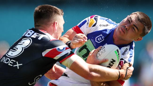 Victor Radley was dazed after he his big hit on Jake Clifford at the SCG. Picture: Matt King/Getty Images