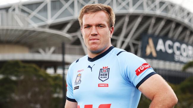 The Daily Telegraph. 8.7.2024 Jake Trbojevic.   Westpac NSW Blues players, Westpac NSW Blues squad media day ahead of State of Origin Game 3. Picture: Rohan Kelly