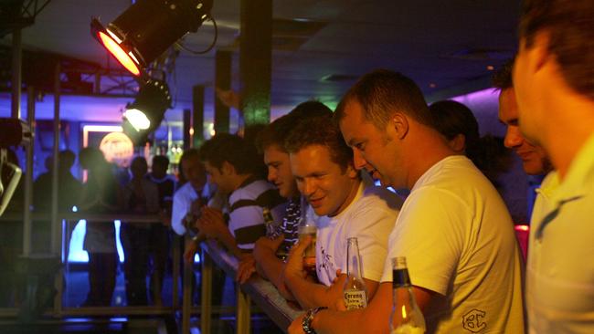 Thirsty Thursday drinks at the Drink Nightclub in 2005. Picture: David Clark