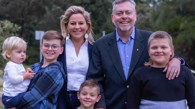 Anthony Roberts pictured with his family.