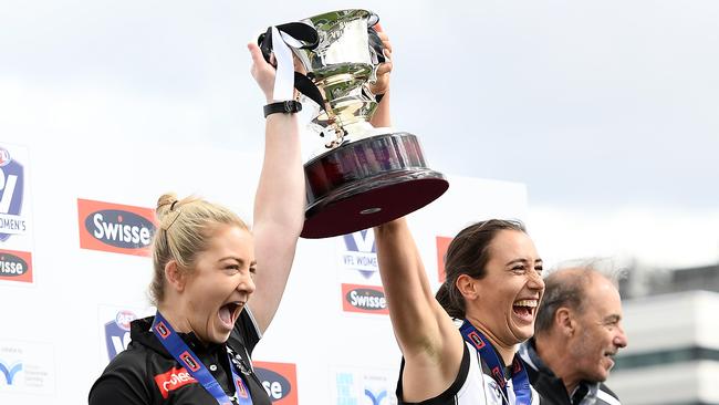 MELBOURNE, AUSTRALIA - SEPTEMBER 22: during the VFLW Grand Final match between the Western Bulldogs and Collingwood Magpies at Ikon Park on September 22, 2019 in Melbourne, Australia. (Photo by Quinn Rooney/Getty Images)