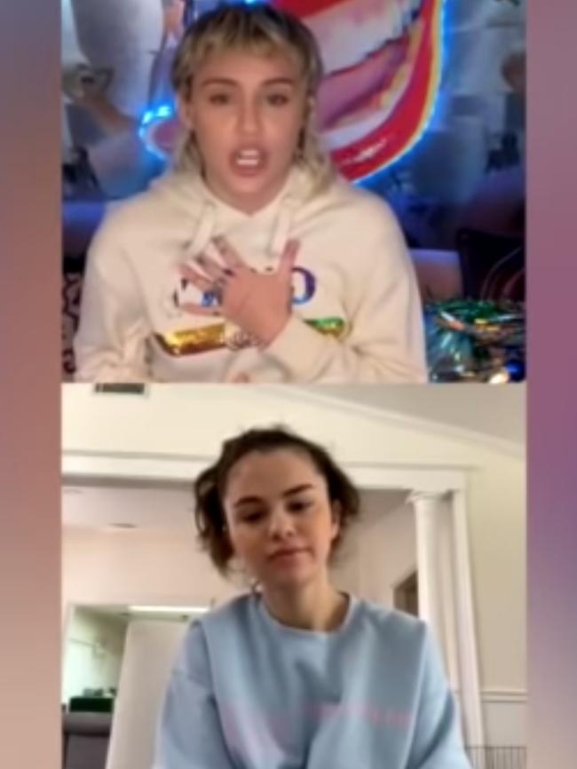 Miley Cyrus said she also called her grandma to make sure she was protecting herself. Picture: YouTube