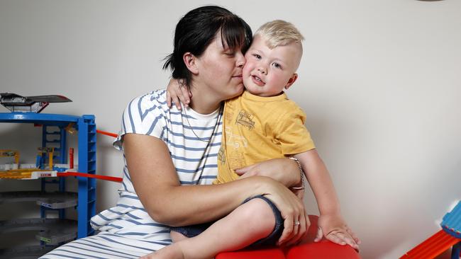 Samantha Bridge with her son Abel Picture: Jonathan Ng