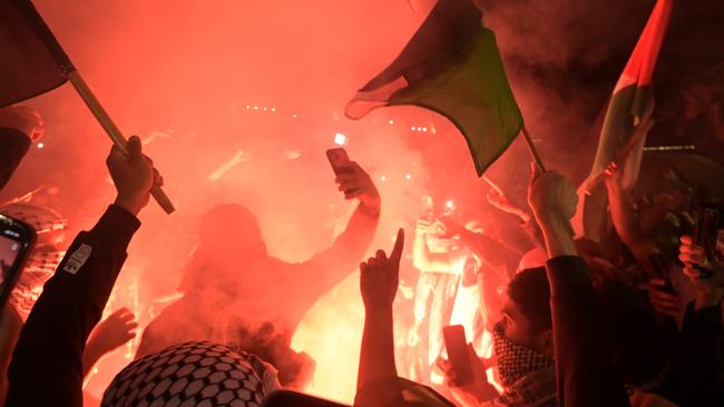 Scenes at the Sydney Opera House on Monday night. Picture: Jeremy Piper