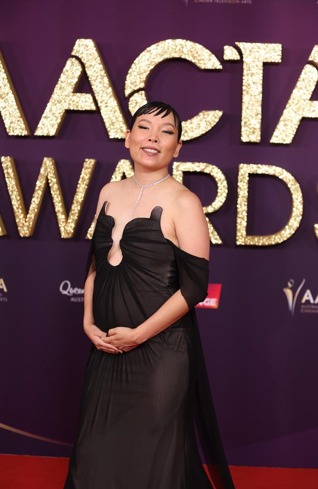 Dami Im on the red carpet at the Australian Academy of Cinema and Television Arts (AACTA) awards at the Home of the Arts on the Gold Coast in February. Picture: Annette Dew.