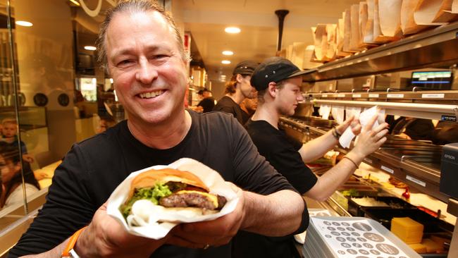 Neil Perry at his new Melbourne Burger Project location in St Collins Lane. Picture Norm Oorloff