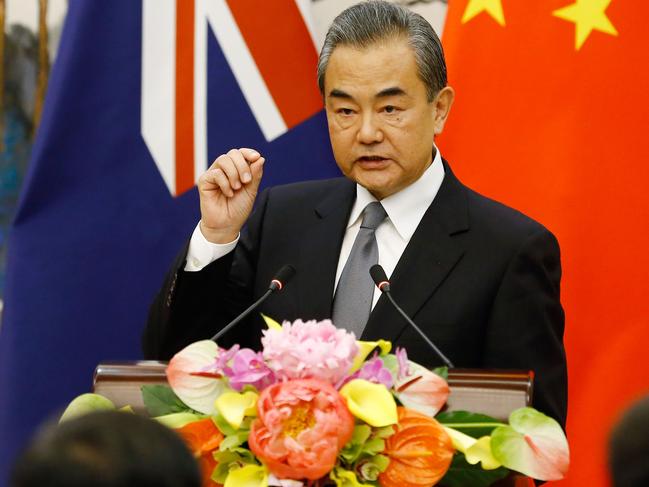 China’s Foreign Minister Wang Yi speaks at a news conference in Beijing on Thursday.