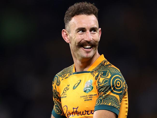 BRISBANE, AUSTRALIA - JULY 09: Nic White of Australia looks on  during game two of the International Test Match series between the Australia Wallabies and England at Suncorp Stadium on July 09, 2022 in Brisbane, Australia. (Photo by Cameron Spencer/Getty Images)