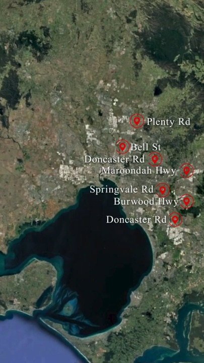 Melbourne's worst roads for crashes