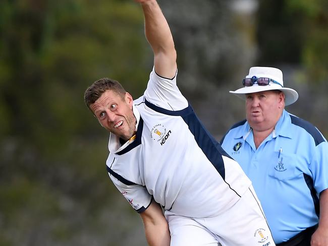 StarsÃ Hamish Moore during the VTCA grand final between Sunshine United and Doutta Stars in Albion, Saturday, March 27, 2021. Picture: Andy Brownbill