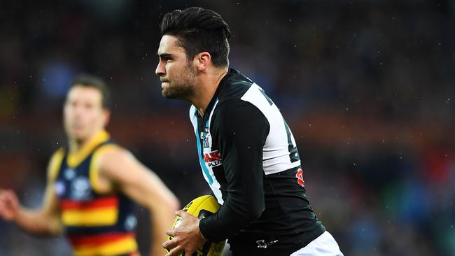 Perennial Crows tormentor Chad Wingard on the move in Showdown 45. Picture: Mark Brake/Getty Images