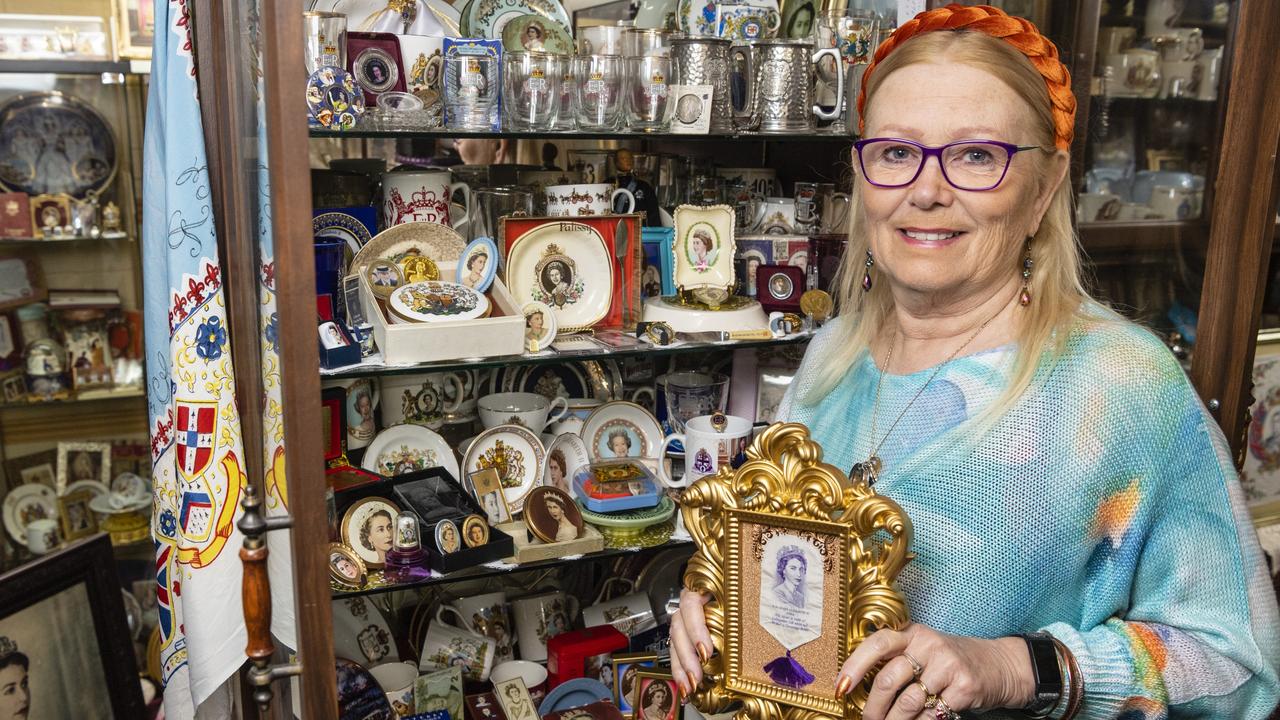 Kerrie Whitley with her extensive collection of royal memorabilia, Sunday, September 11, 2022. Picture: Kevin Farmer