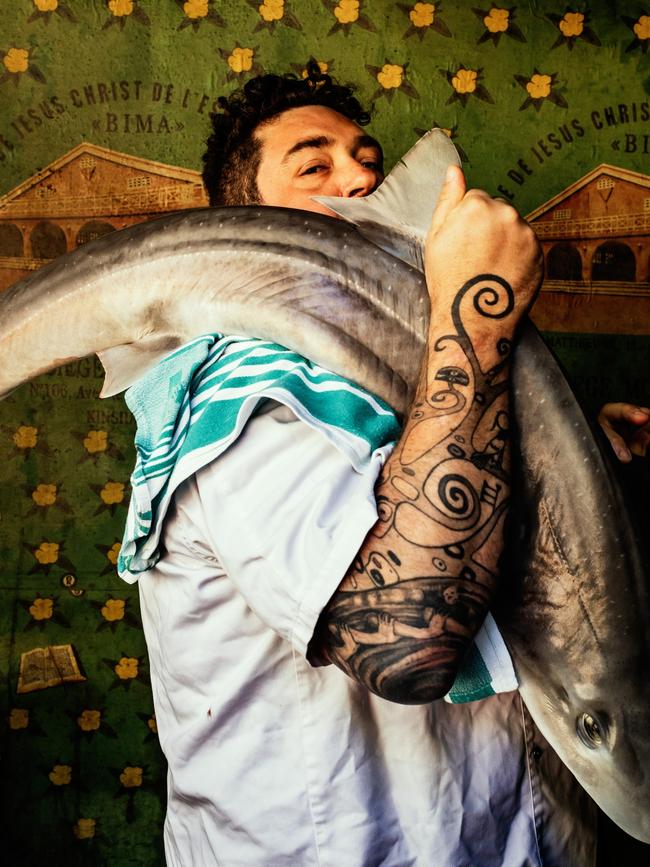 Like a sturgeon: Chef Duncan Welgemoed, with a fish that is most definitely not a Murray carp. Photo: Tourism SA