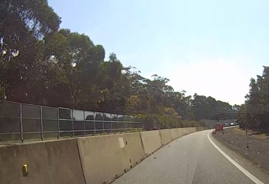 Concrete barricades on the Pacific Motorway (M1)