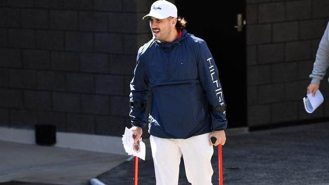 Bird is now walking again after being on crutches for weeks. Picture: AAP.