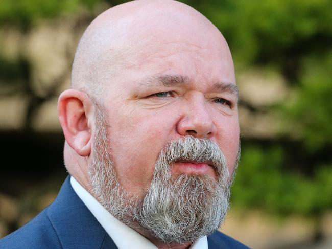 SYDNEY, AUSTRALIA - Newswire Photos - MAY 15: President of the Police Association of NSW, Kevin Morton provides an update on Police recruitment during a press conference at Parliament House in Sydney. Picture: NCA Newswire / Gaye Gerard