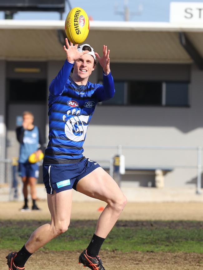 Max Holmes at Cats training this week. Picture: Alison Wynd