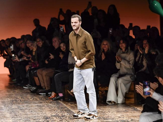 Matthieu Blazy takes a bow during Bottega Veneta autumn/winter collection at Milan Fashion Week in February 2024. Picture: Getty Images