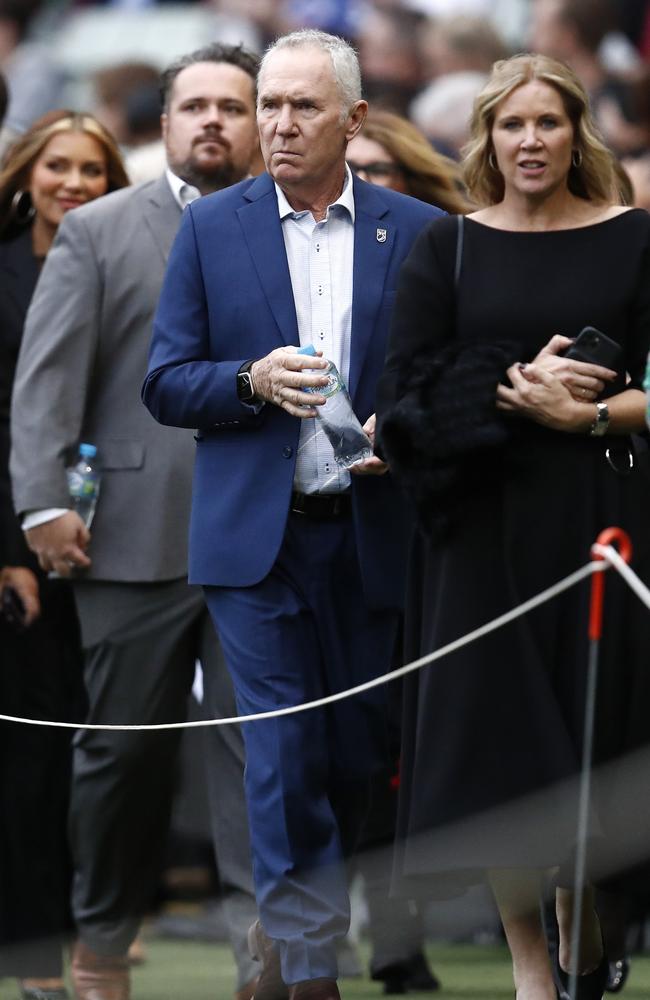 Former cricketer Allan Border, centre. Picture: Getty Images