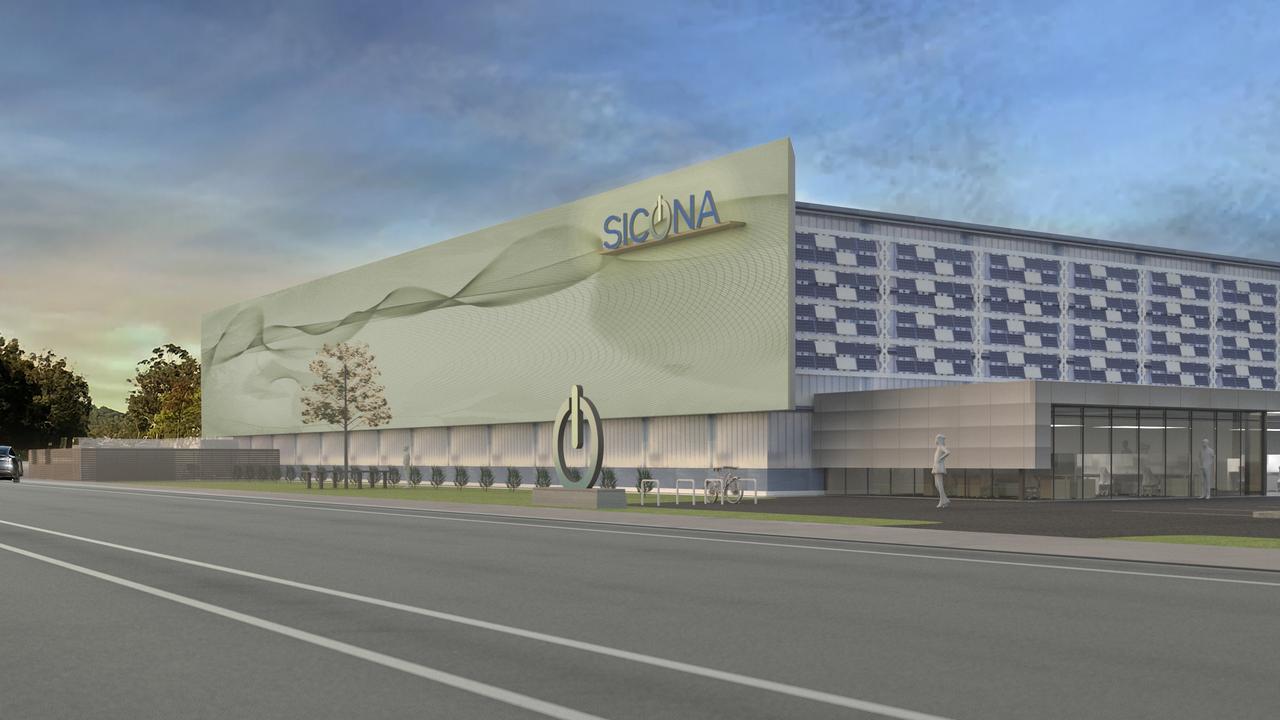 A render of Sicona Battery Technologies Shellharbour project which is currently on hold.