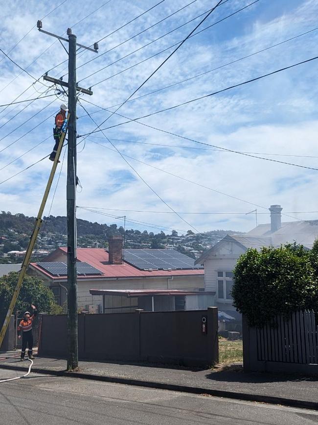 Tasmania Fire Service crews are on the scene of a house fire on Earley St, South Launceston on December 12, 2023. Picture: Alex Treacy