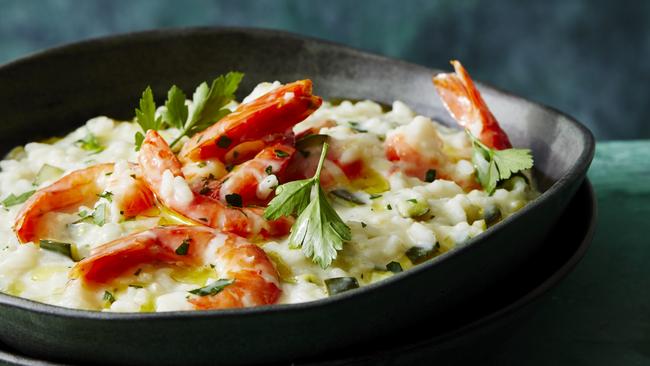 Yum: prawn, zucchini and lemon risotto. Picture: Guy Bailey