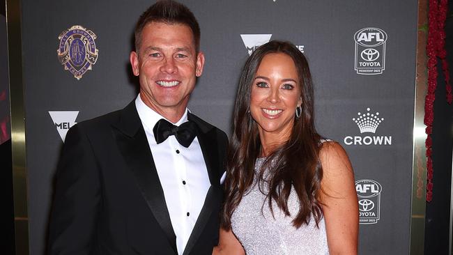 Ben Cousins and his sister, Melanie Cousins, arrive at the 2023 Brownlow Medal at Crown Palladium. Picture: Getty Images