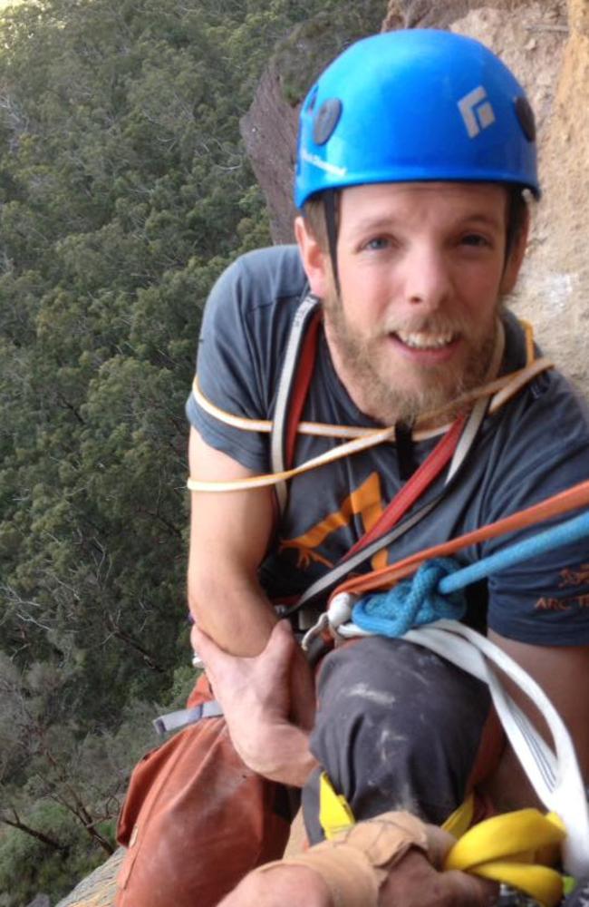 Paramedic Chris Monaghan was left dangling 200 metres from the ground and snapped severely snapped his ankle. Picture: Supplied