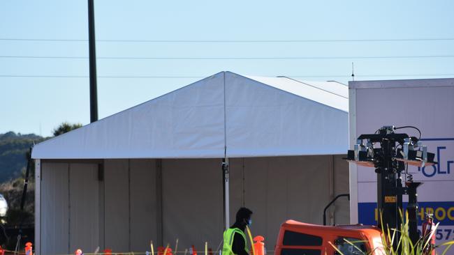 A freight testing site set up at BP Ballina. Credit: Tessa Flemming